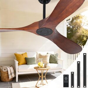 52-Inch Wood Outdoor Ceiling Fan with Remote